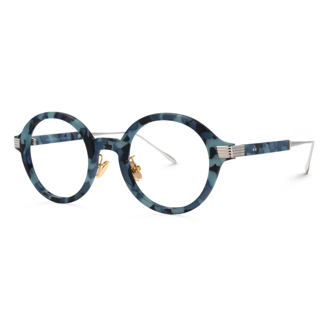 Angle view of Irene round tr90 eyeglasses RR0012303 in blue