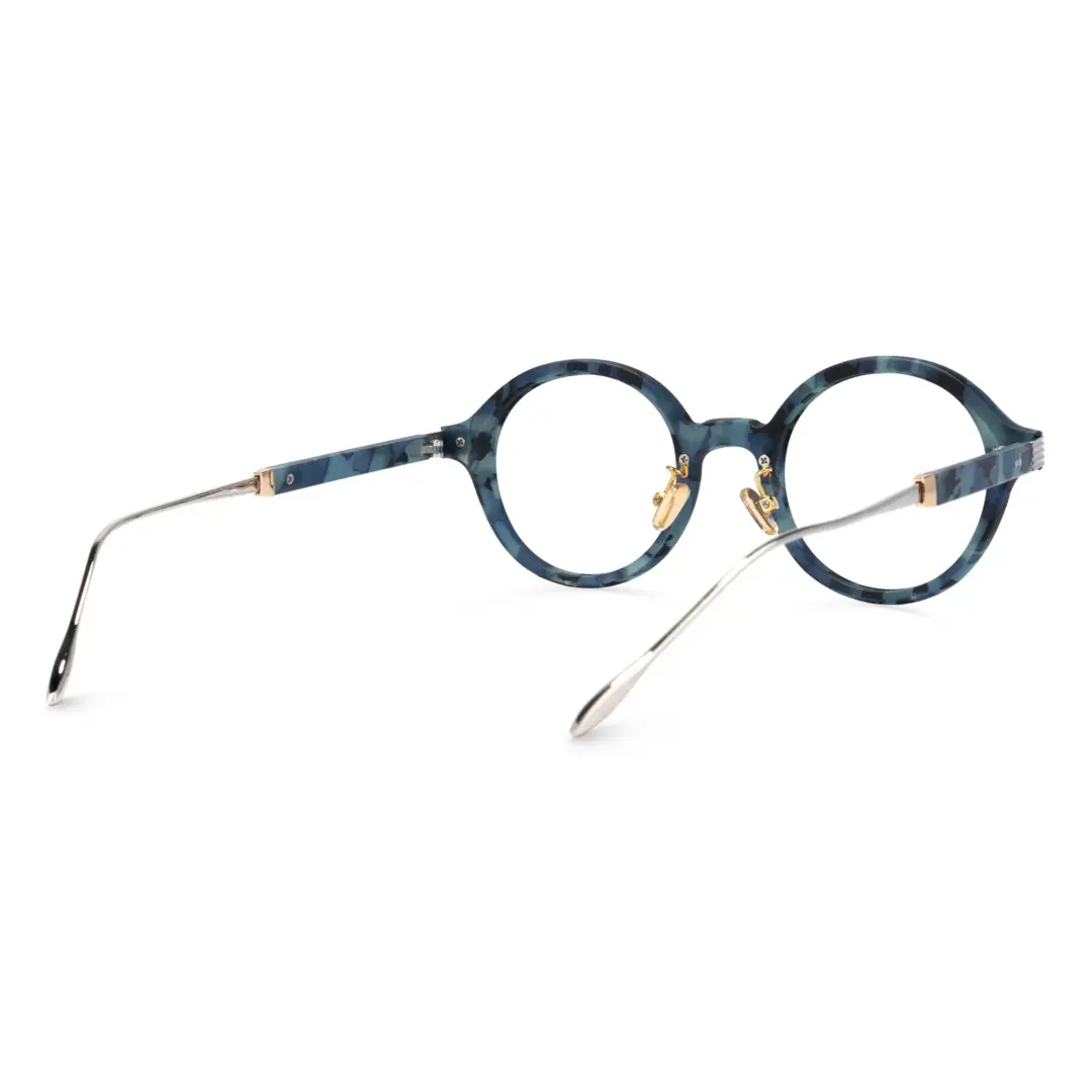 Back view of Irene round tr90 eyeglasses RR0012303 in blue