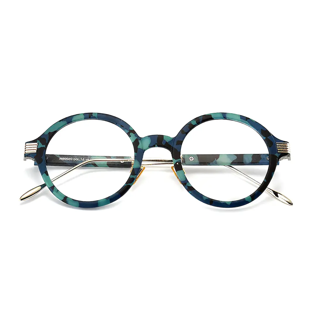 Front folded view of Irene round tr90 eyeglasses RR0012303 in blue