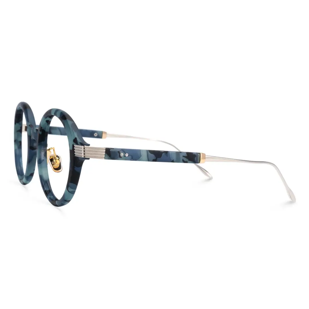 Side view of Irene round tr90 eyeglasses RR0012303 in blue