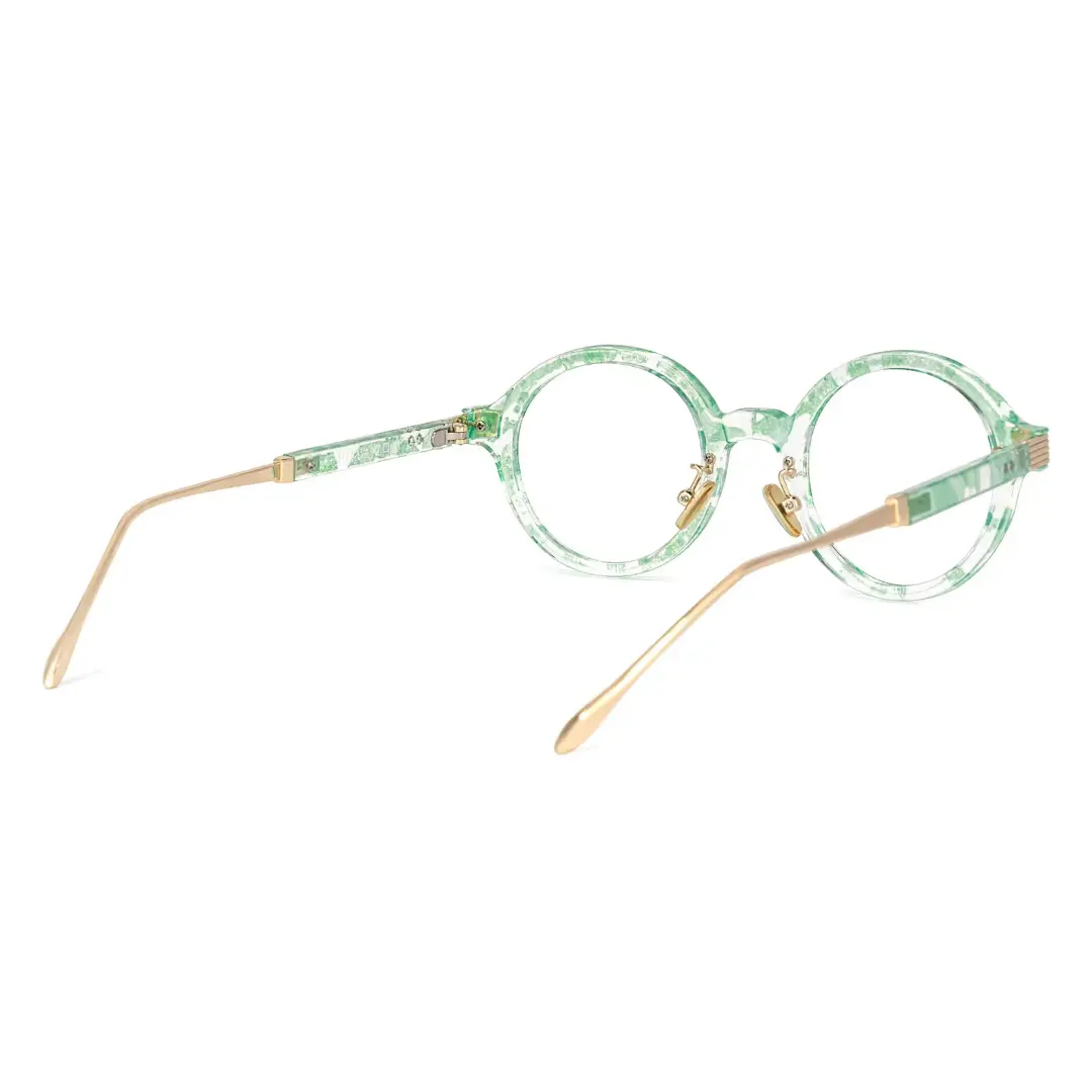 Back view of Irene round tr90 eyeglasses RR0012303 in green