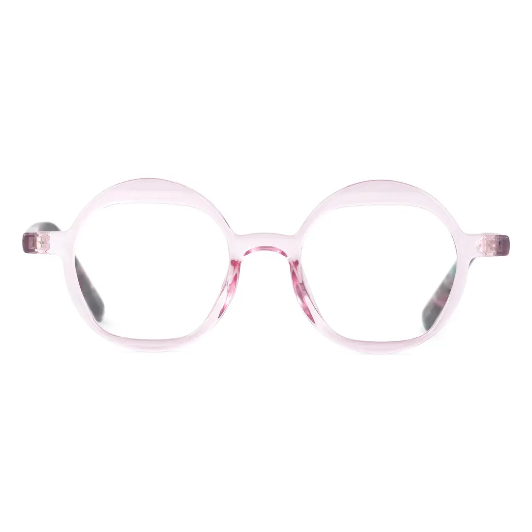 Front view of Ruby vintage round tr90 eyeglasses RR0022312 in pink