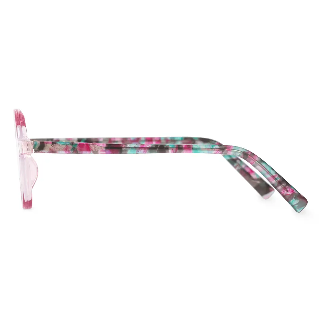 Side view of Ruby vintage round tr90 eyeglasses in pink. SPU: RR0022312