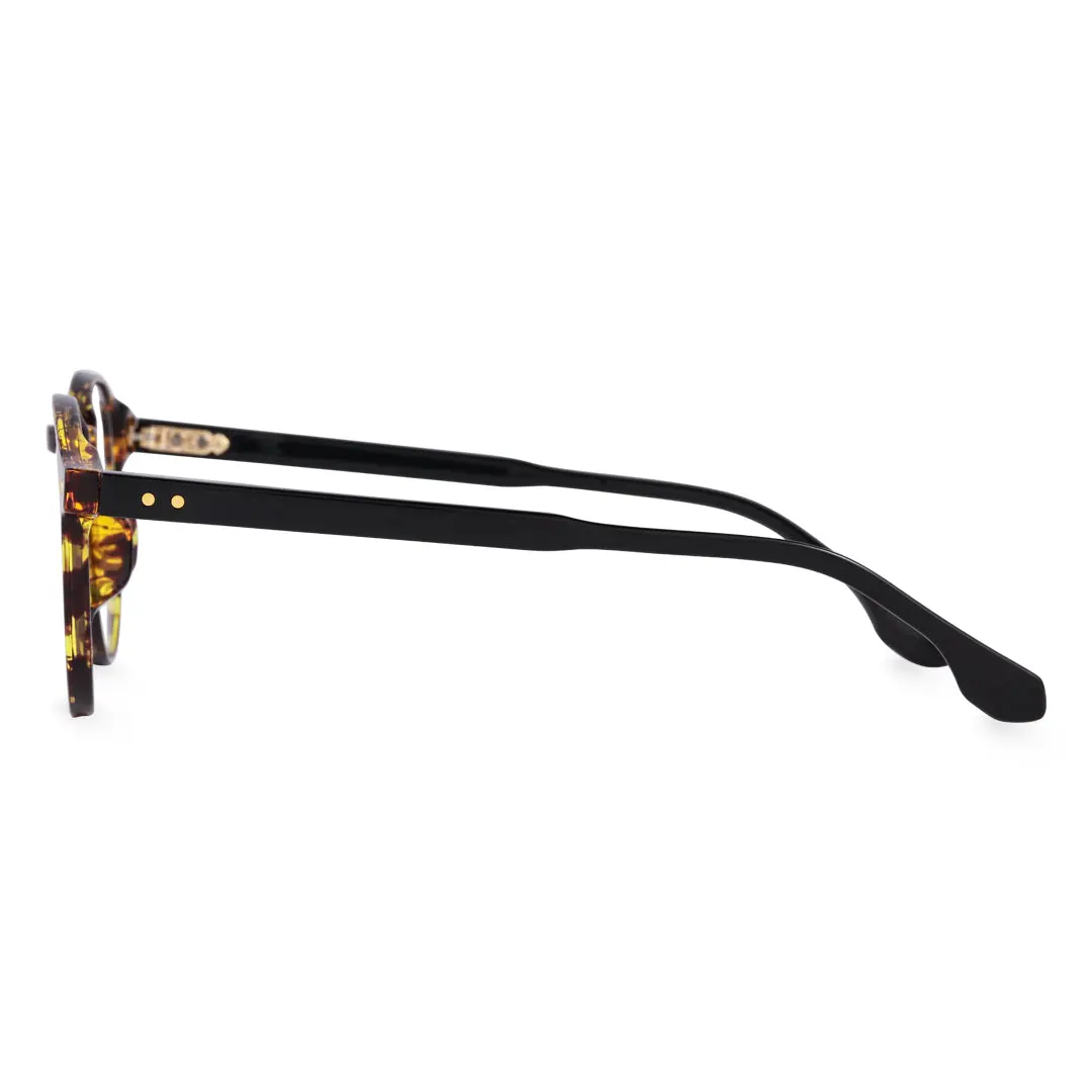 Side view of Saleme vintage round tr90 eyeglasses RR0032309 in tortoise
