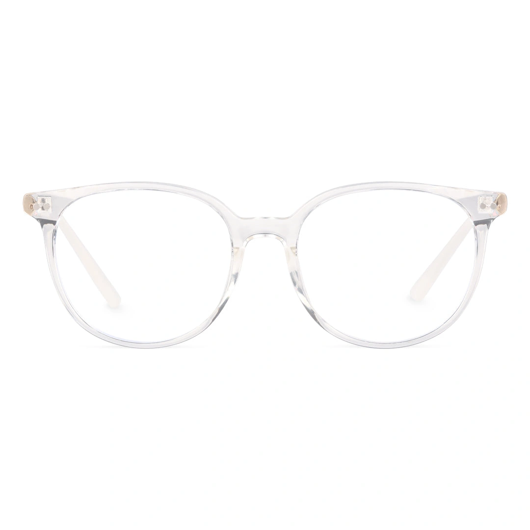 Front view of Adlia round tr90 eyeglasses RR0032408 in clear