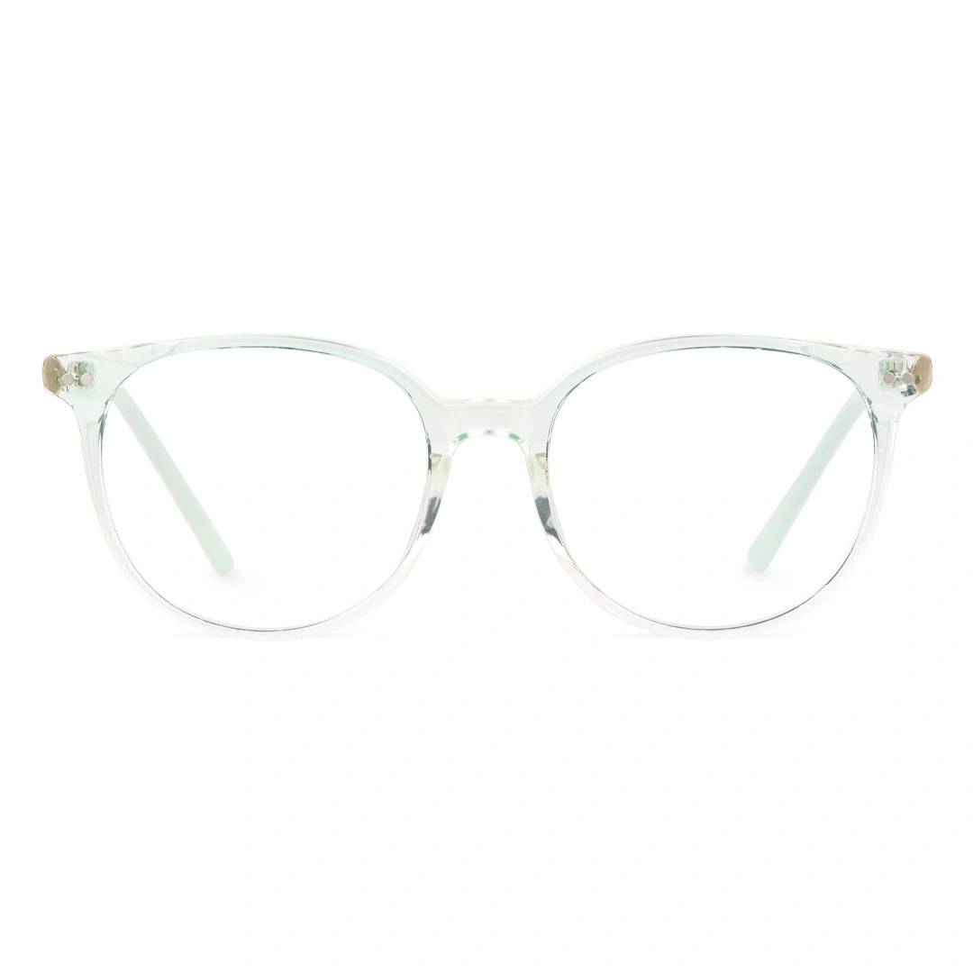 Front view of Adlia round tr90 eyeglasses RR0032408 in green