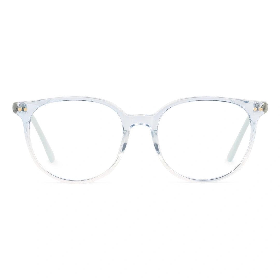 Front view of Adlia round tr90 eyeglasses RR0032408 in silver blue