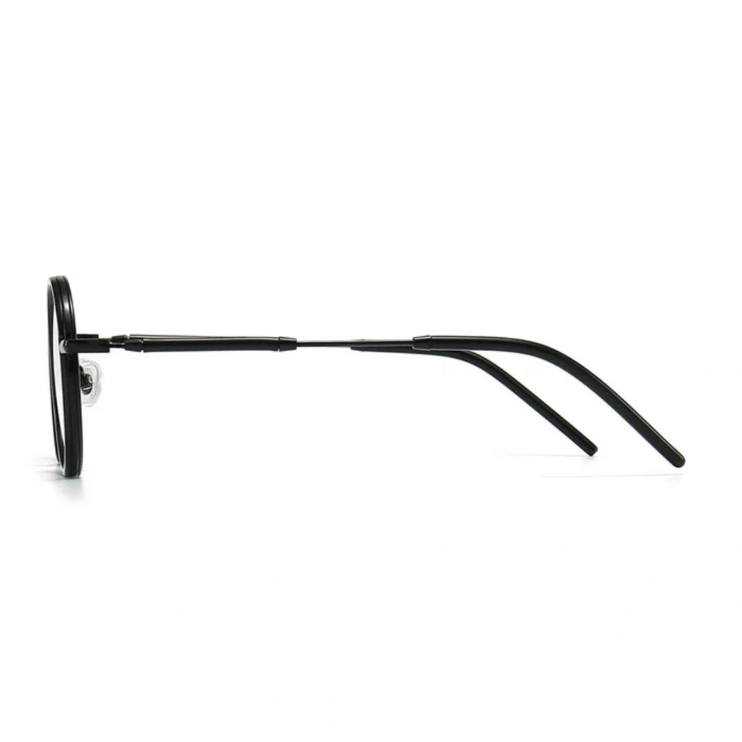 Side view of Feye vintage round tr90 eyeglasses RR0032409 in black