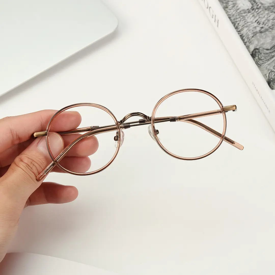 Scene view of Feye vintage round tr90 eyeglasses RR0032409 in bronze