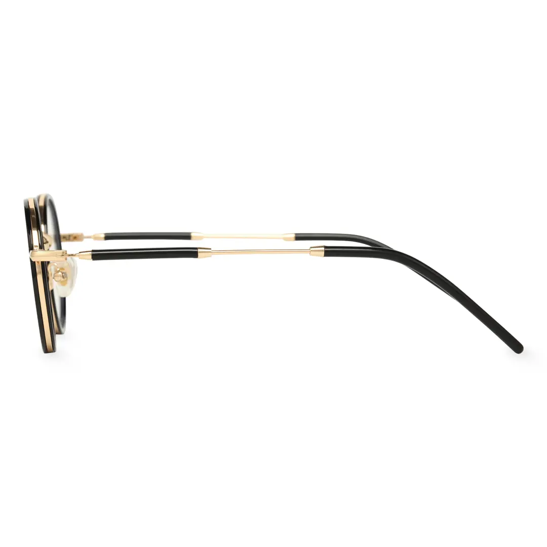 Side view of Feye vintage round tr90 eyeglasses RR0032409 in gold