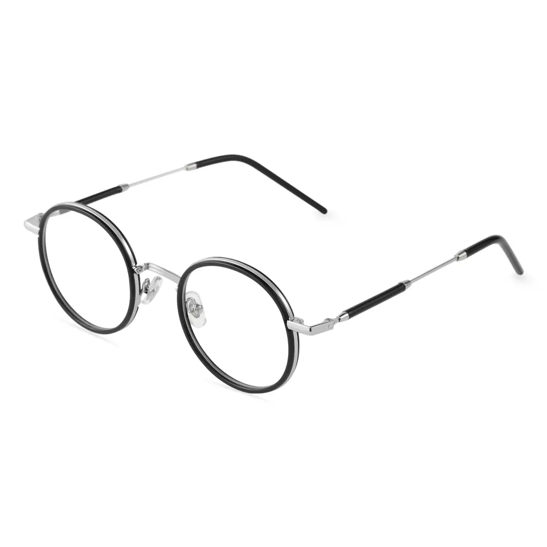 Angle view of Feye vintage round tr90 eyeglasses RR0032409 in grey