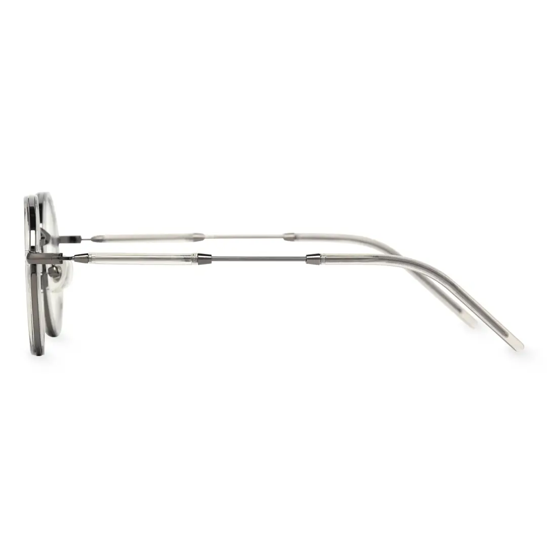 Side view of Feye vintage round tr90 eyeglasses RR0032409 in silver