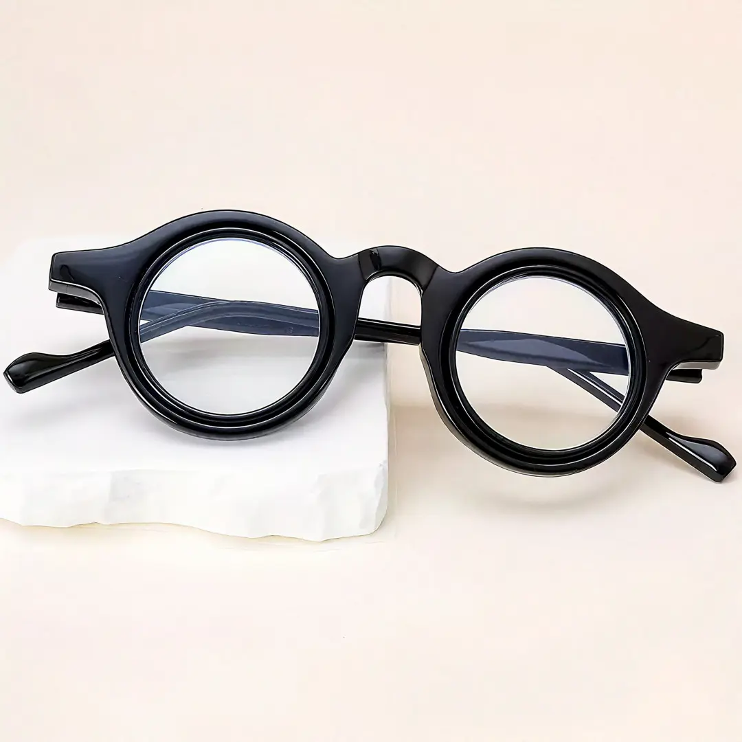 Scene view of Pnora vintage round tr90 eyeglasses RR0032411 in black