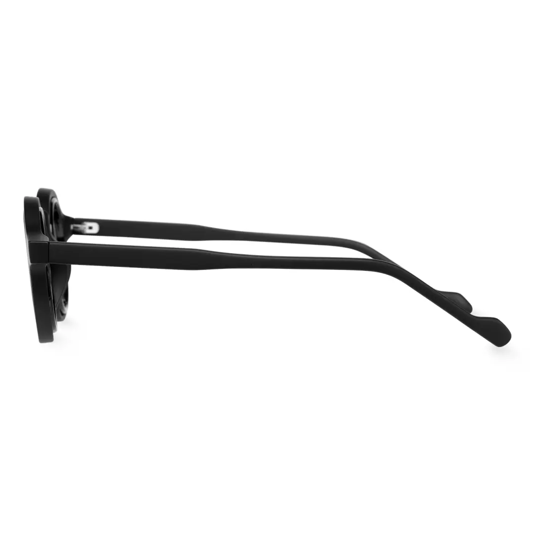 Side view of Pnora vintage round tr90 eyeglasses RR0032411 in black