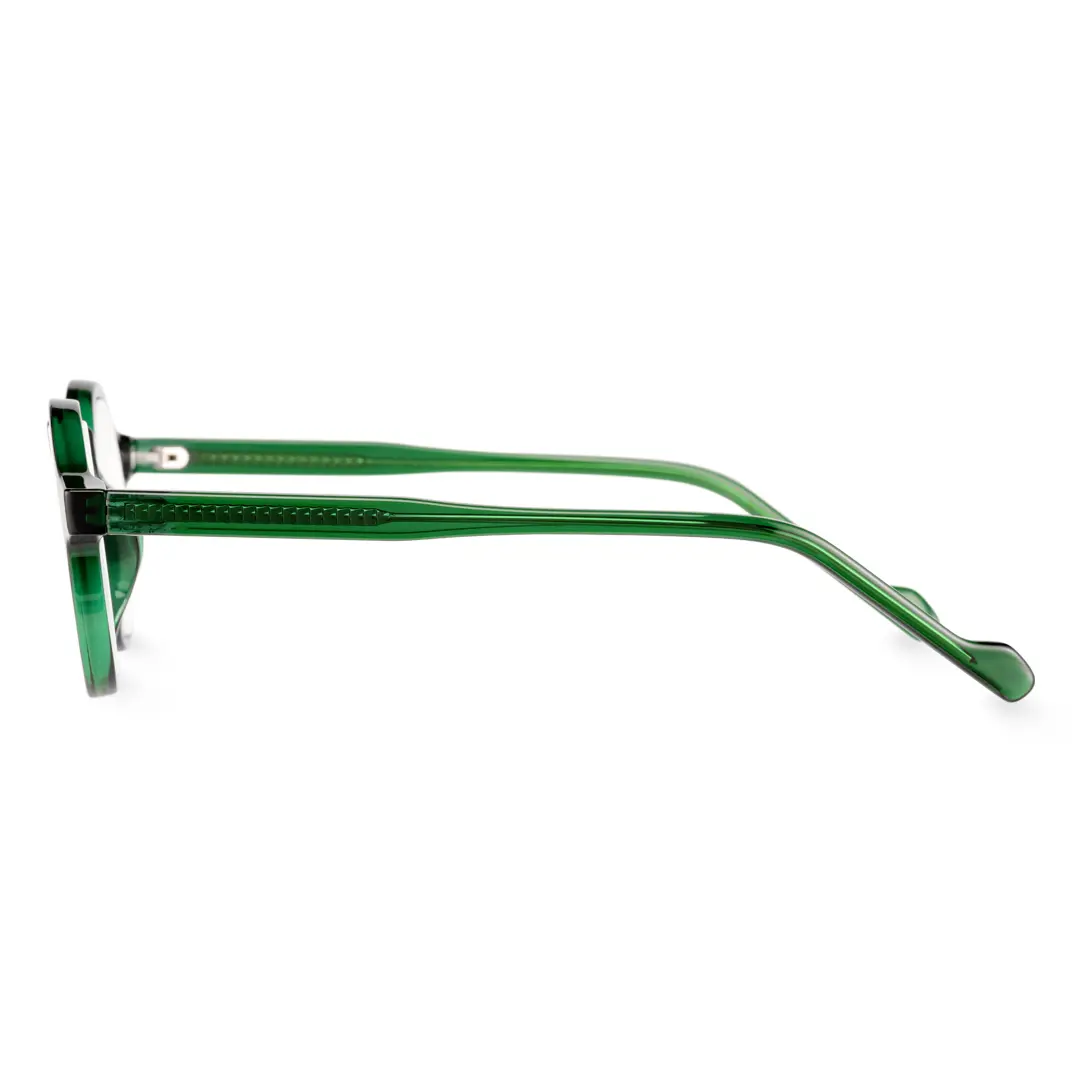 Side view of Pnora vintage round tr90 eyeglasses RR0032411 in green
