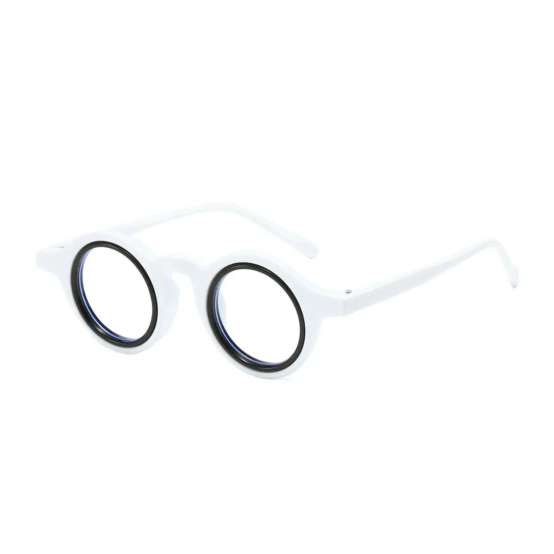 Angle view of Pnora vintage round tr90 eyeglasses RR0032411 in white