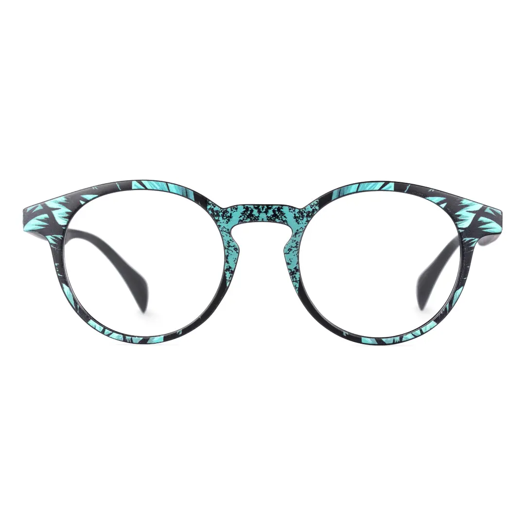 Front view of Judah round tr90 eyeglasses RR0052401 in light blue