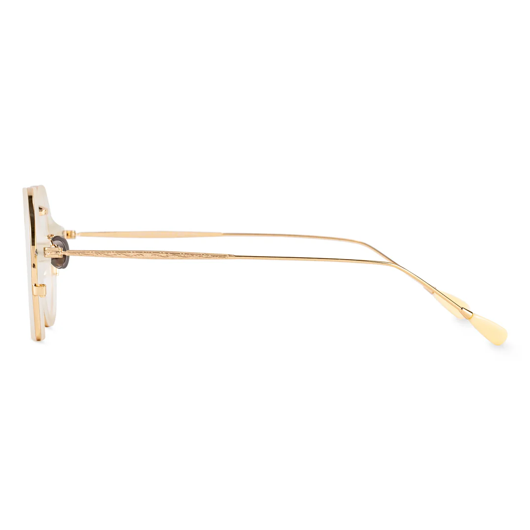 Side view of Guts vintage round tr90 eyeglasses in beige. SPU: RR0072308