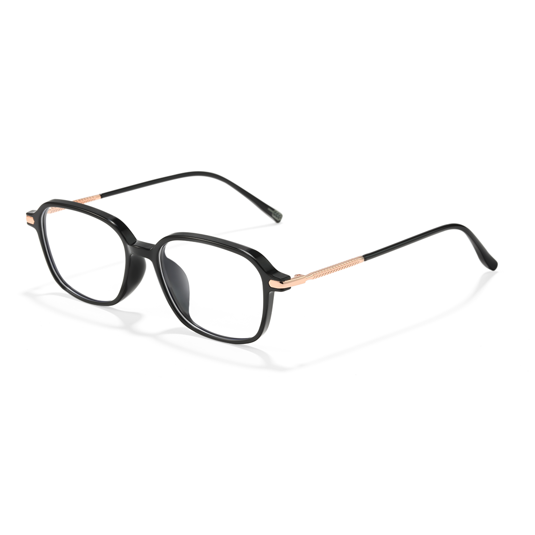 Angle view of Sincere round tr90 eyeglasses RR0072412 in black
