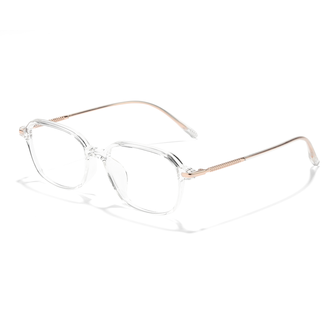 Angle view of Sincere round tr90 eyeglasses RR0072412 in clear