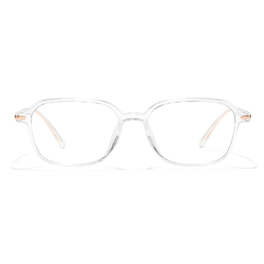Front view of Sincere round tr90 eyeglasses RR0072412 in clear
