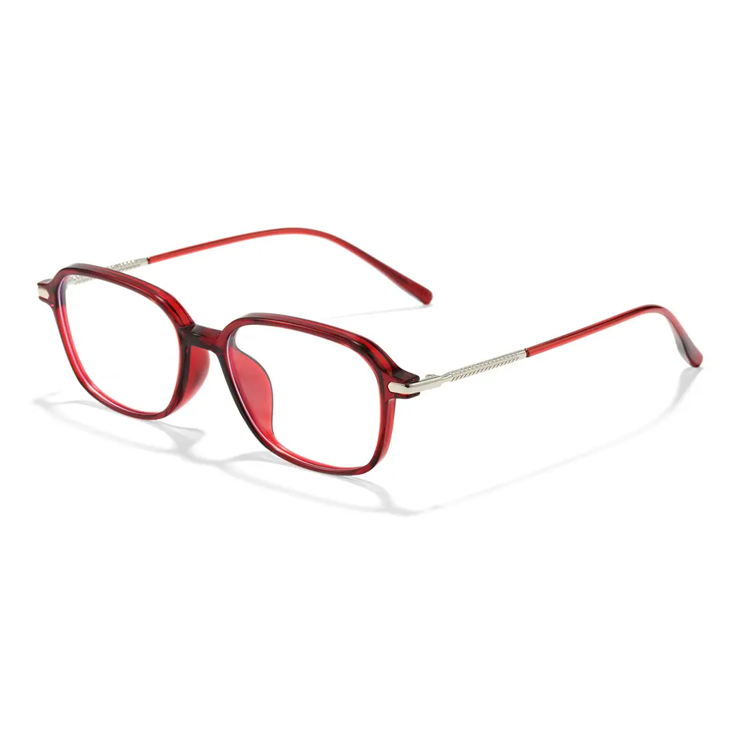 Angle view of Sincere round tr90 eyeglasses RR0072412 in red