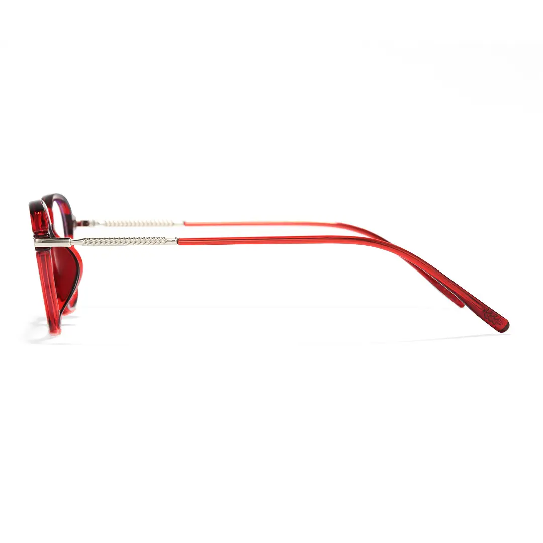 Side view of Sincere round tr90 eyeglasses RR0072412 in red