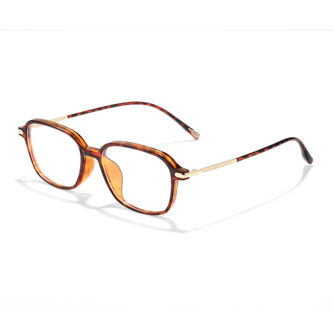 Angle view of Sincere round tr90 eyeglasses RR0072412 in tortoise