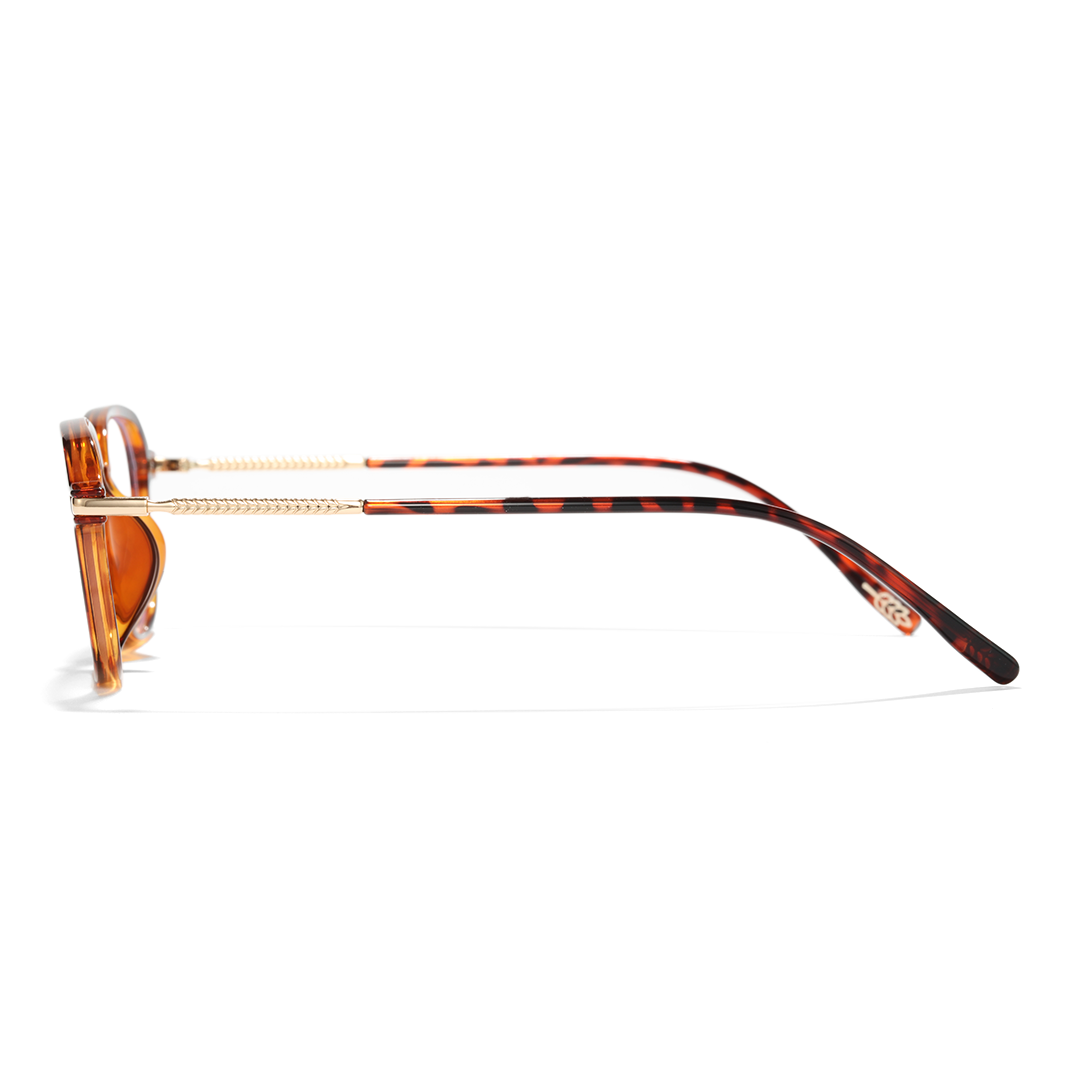 Side view of Sincere round tr90 eyeglasses RR0072412 in tortoise