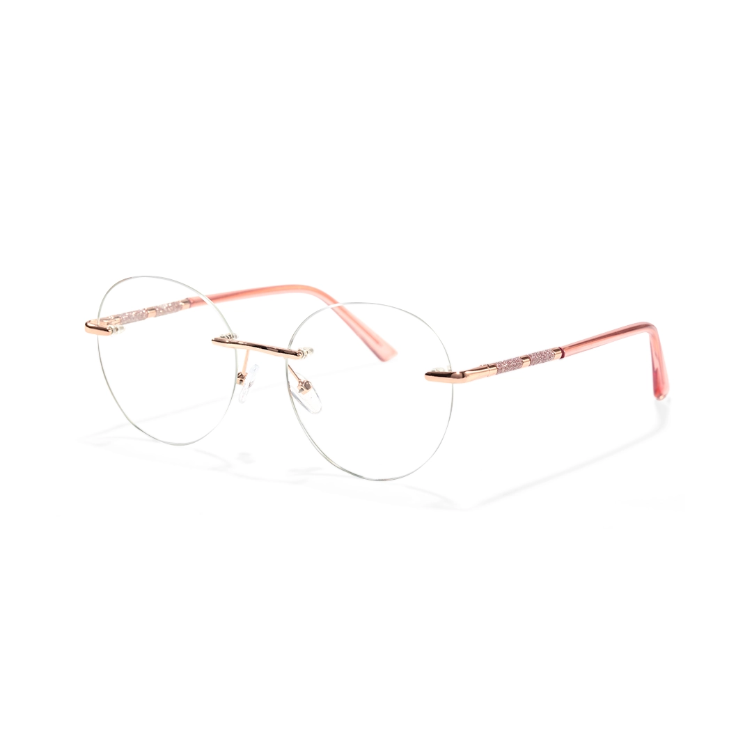 Angle view of Amity round tr90 eyeglasses RR0072507 in pink