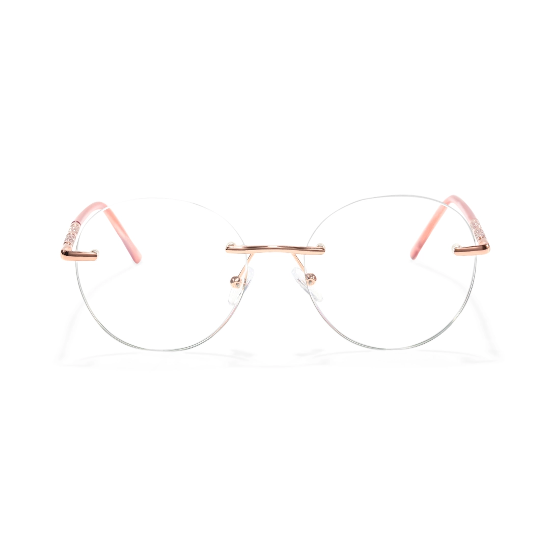 Front view of Amity round tr90 eyeglasses RR0072507 in pink