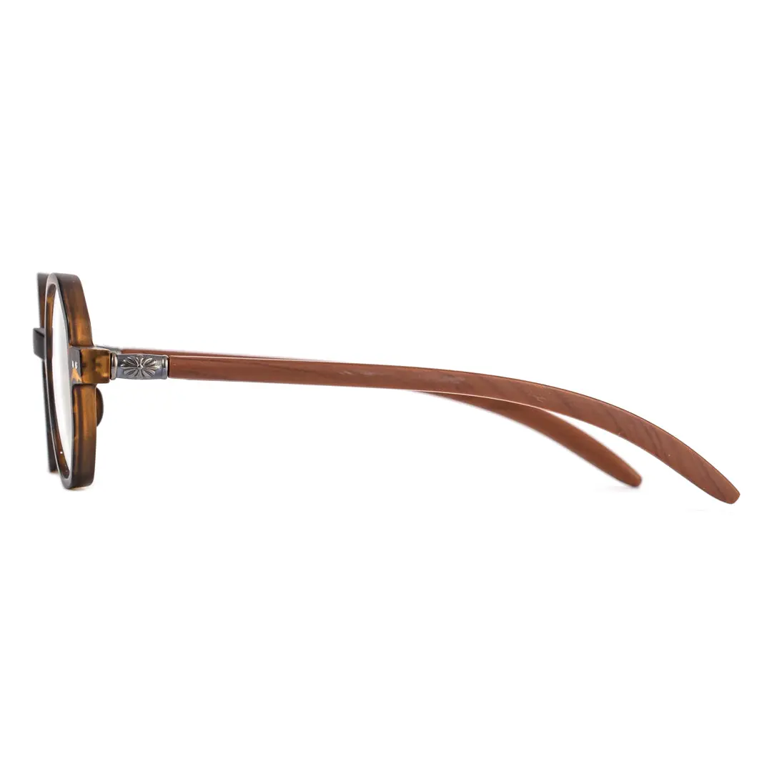 Angle view of Graph round tr90 eyeglasses RR0082307 in tortoise