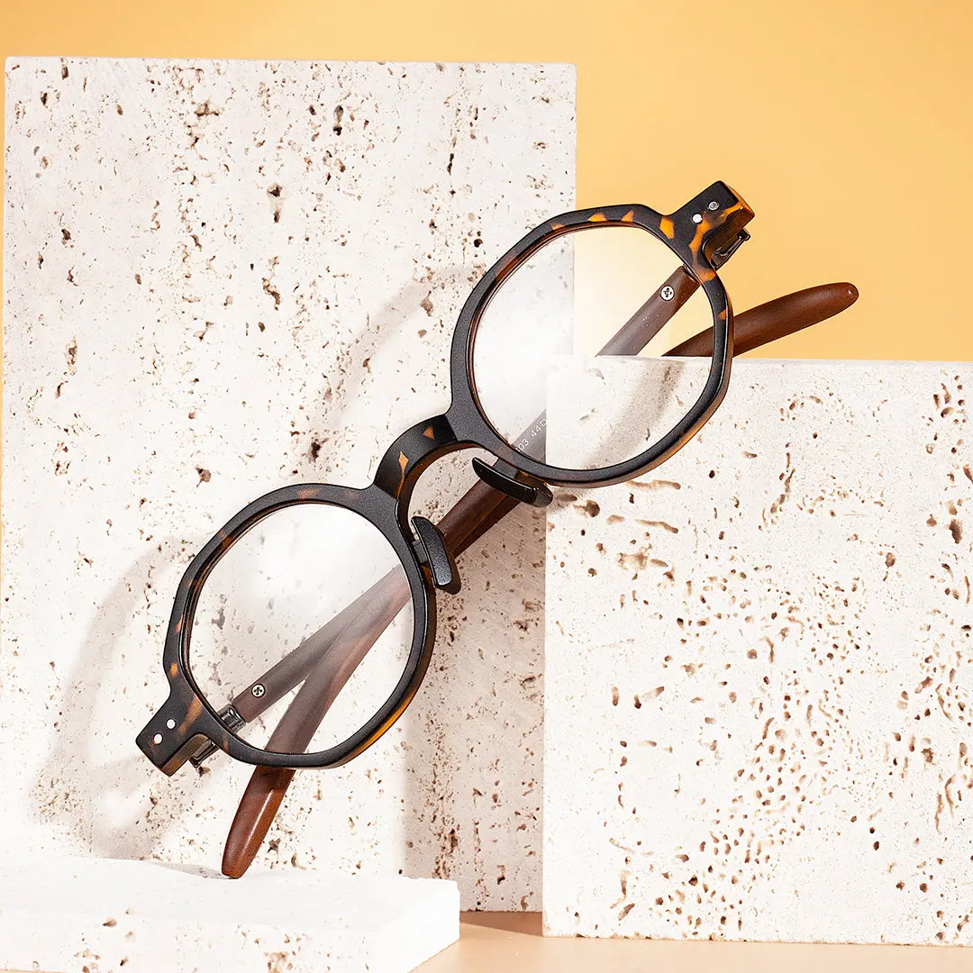 Scene view of Graph vintage round tr90 eyeglasses RR0082307 in tortoise