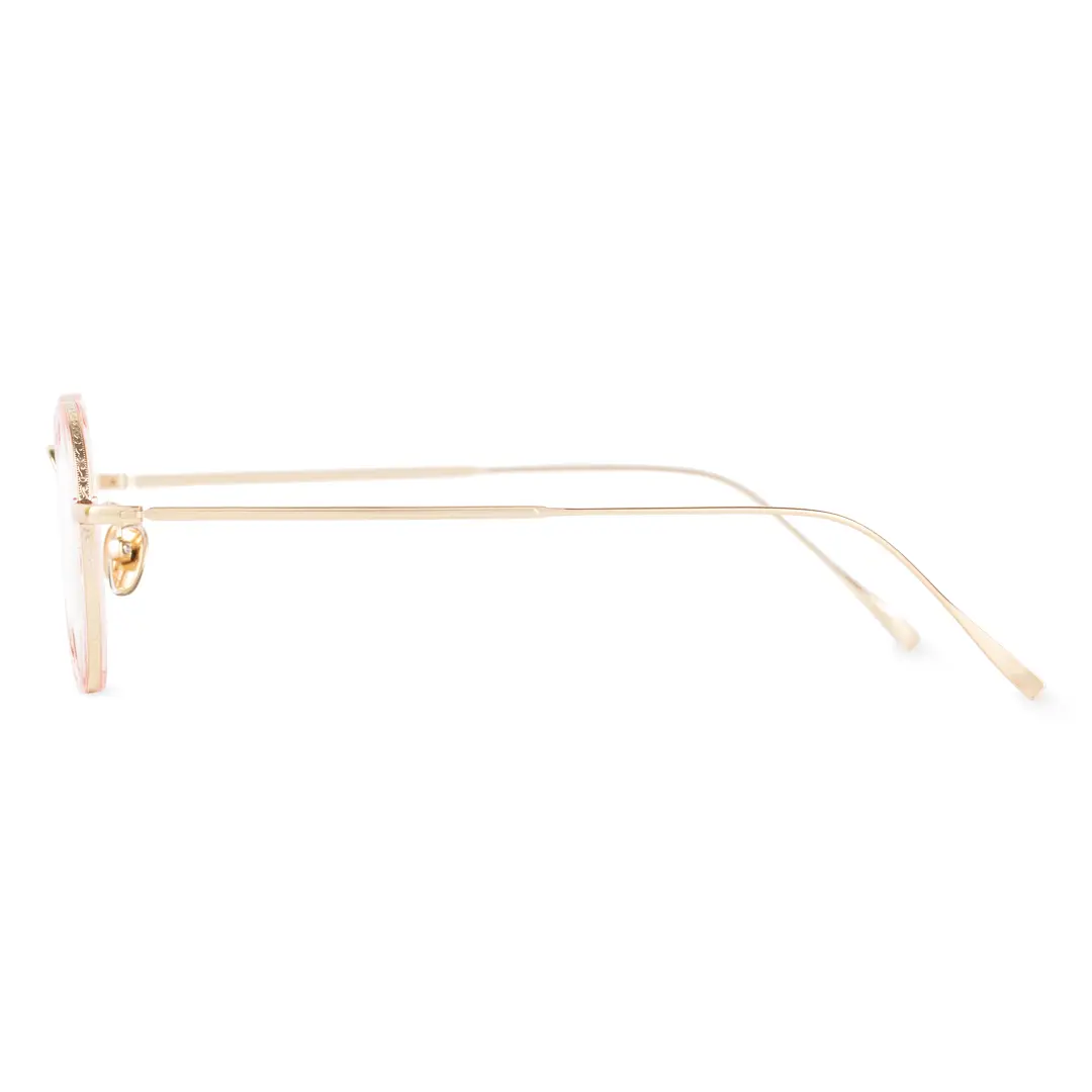 Side view of Miko vintage round tr90 eyeglasses RR0082308 in beige