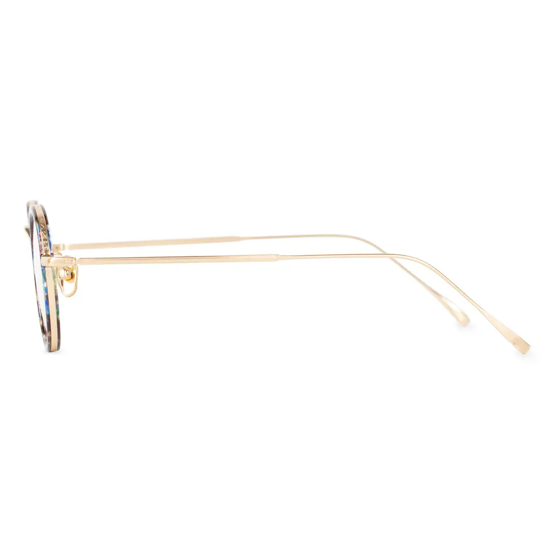 Side view of Miko vintage round tr90 eyeglasses RR0082308 in brown