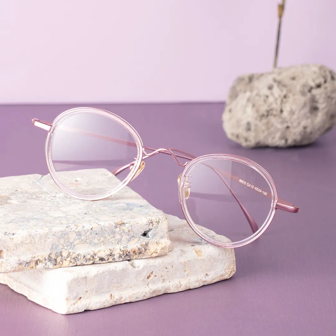 Scene view of Miko vintage round tr90 eyeglasses RR0082308 in pink