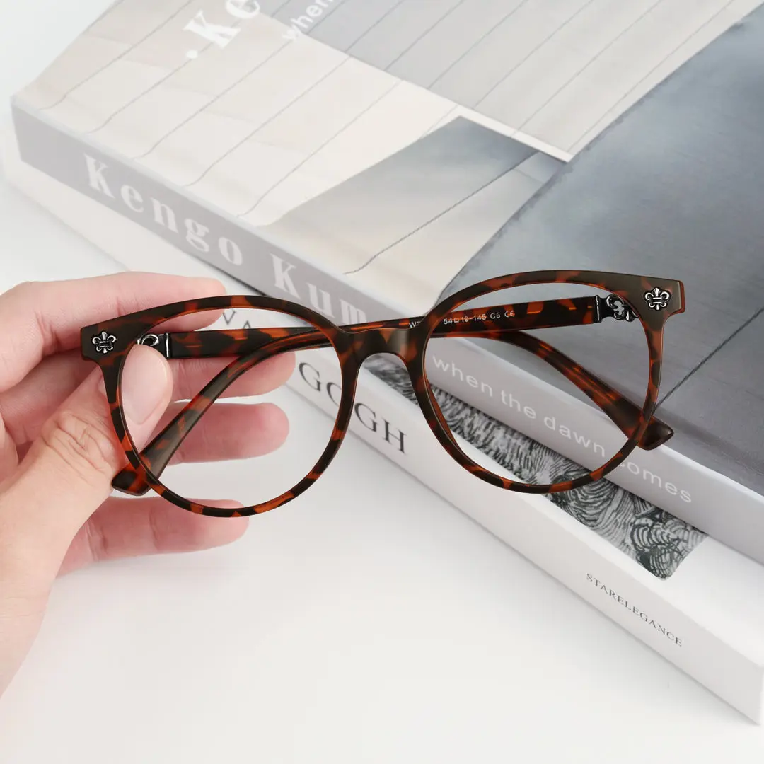 Scene view of Vaelia fashion round tr90 eyeglasses RR0082409 in tortoise