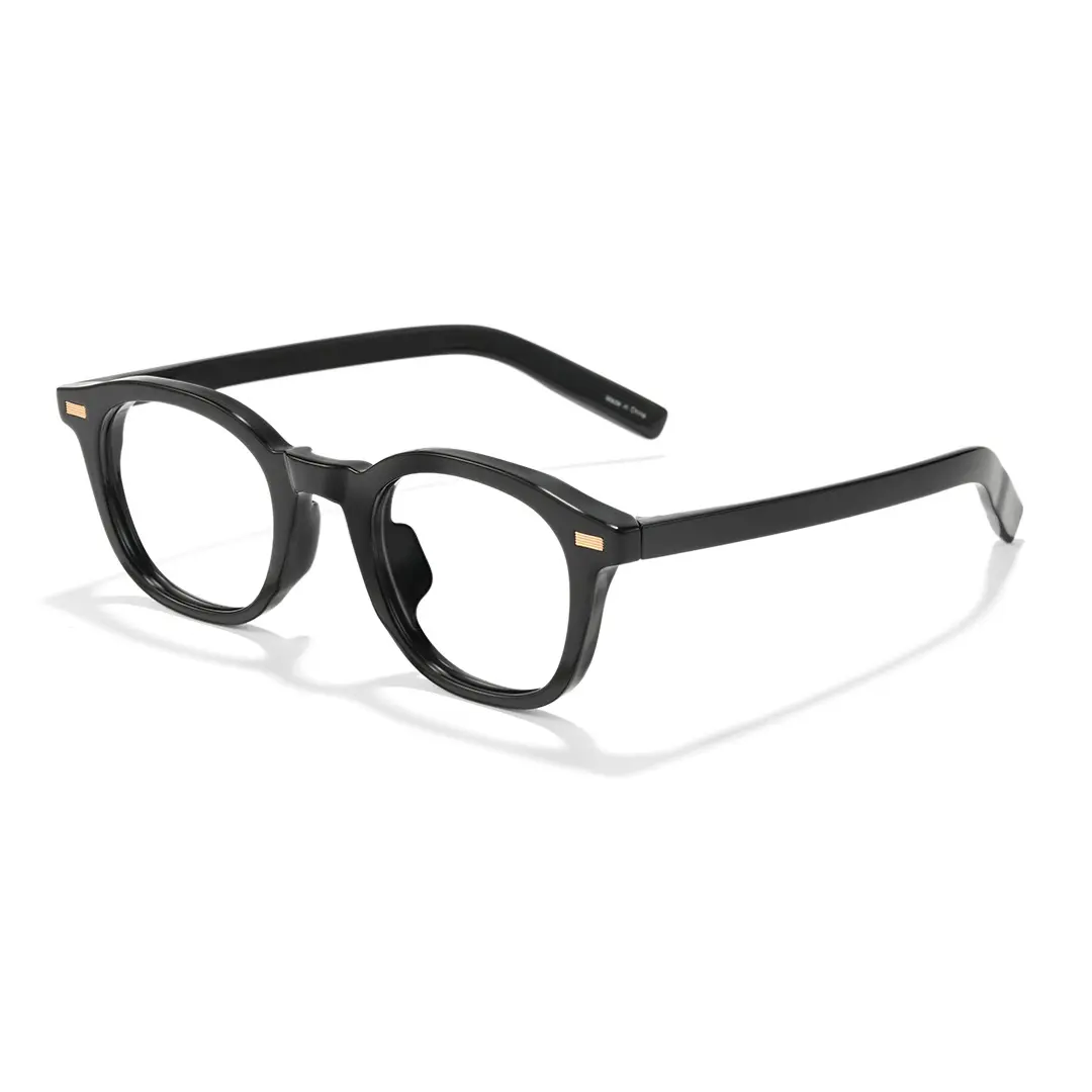 Angle view of Solid round tr90 eyeglasses RR0082412 in black