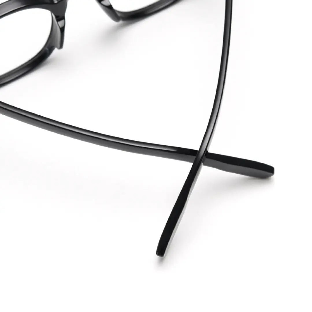 Temple detail of Solid round tr90 eyeglasses RR0082412 in black