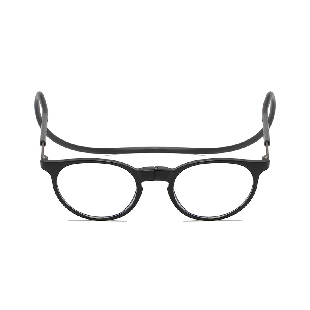 Front view of Vyro round pc magnetic clip-on eyeglasses RR0082512 in black