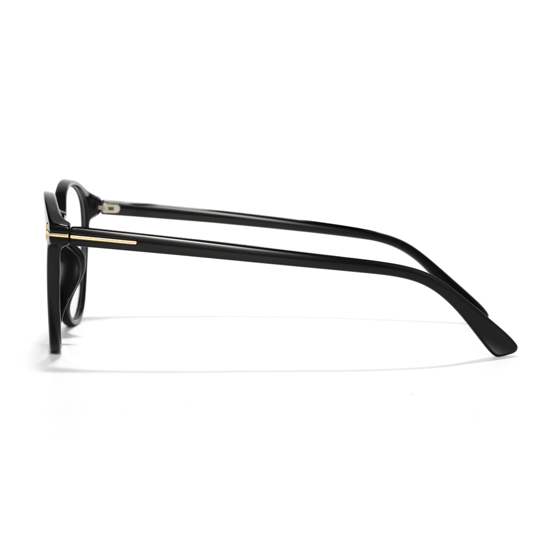 Side view of Smile fashion round tr90 eyeglasses RR0092412 in black