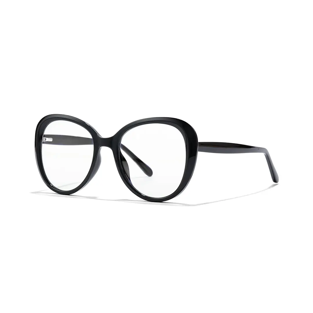 Angle view of Maya round tr90 eyeglasses RR0122502 in black