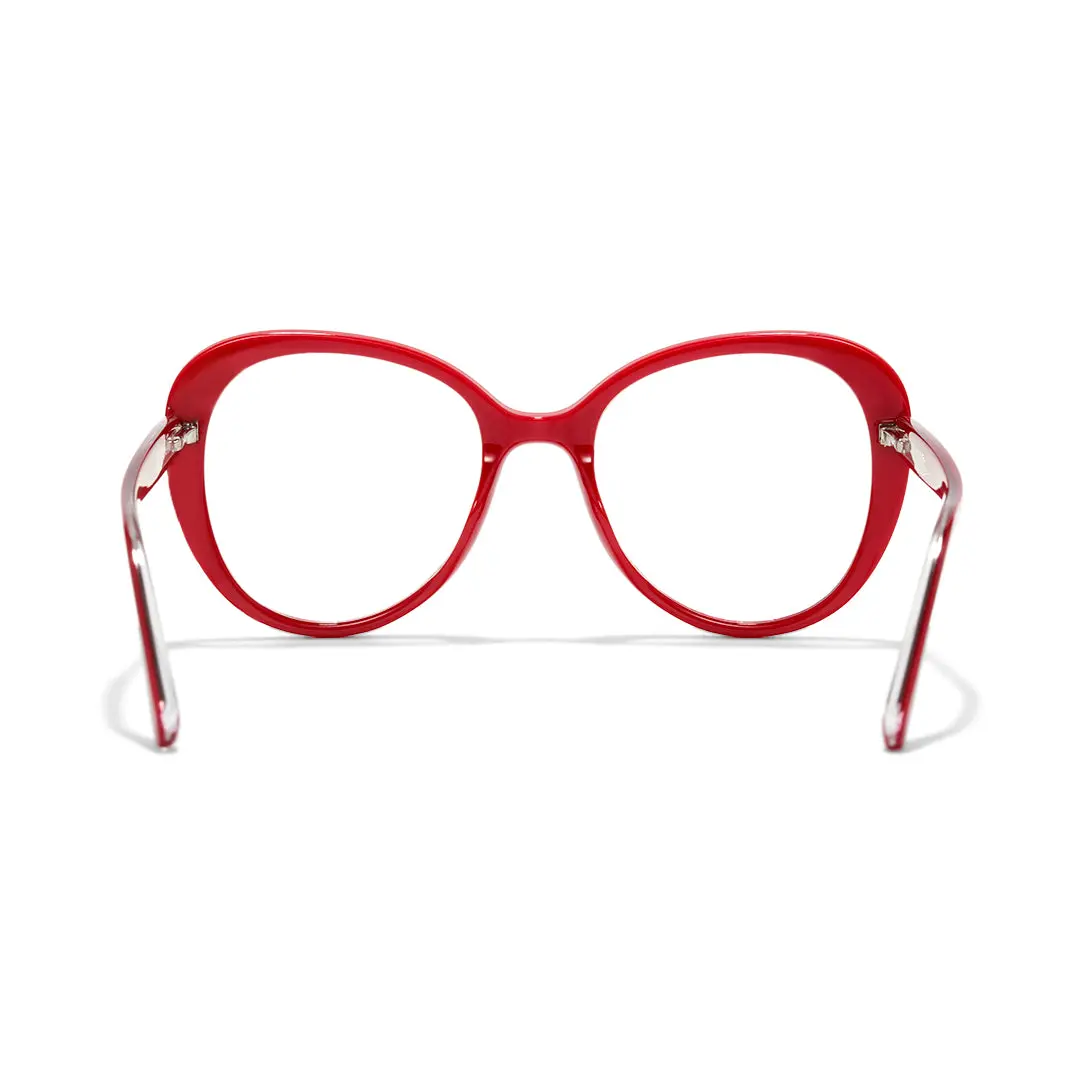 Back view of Maya round tr90 eyeglasses RR0122502 in red