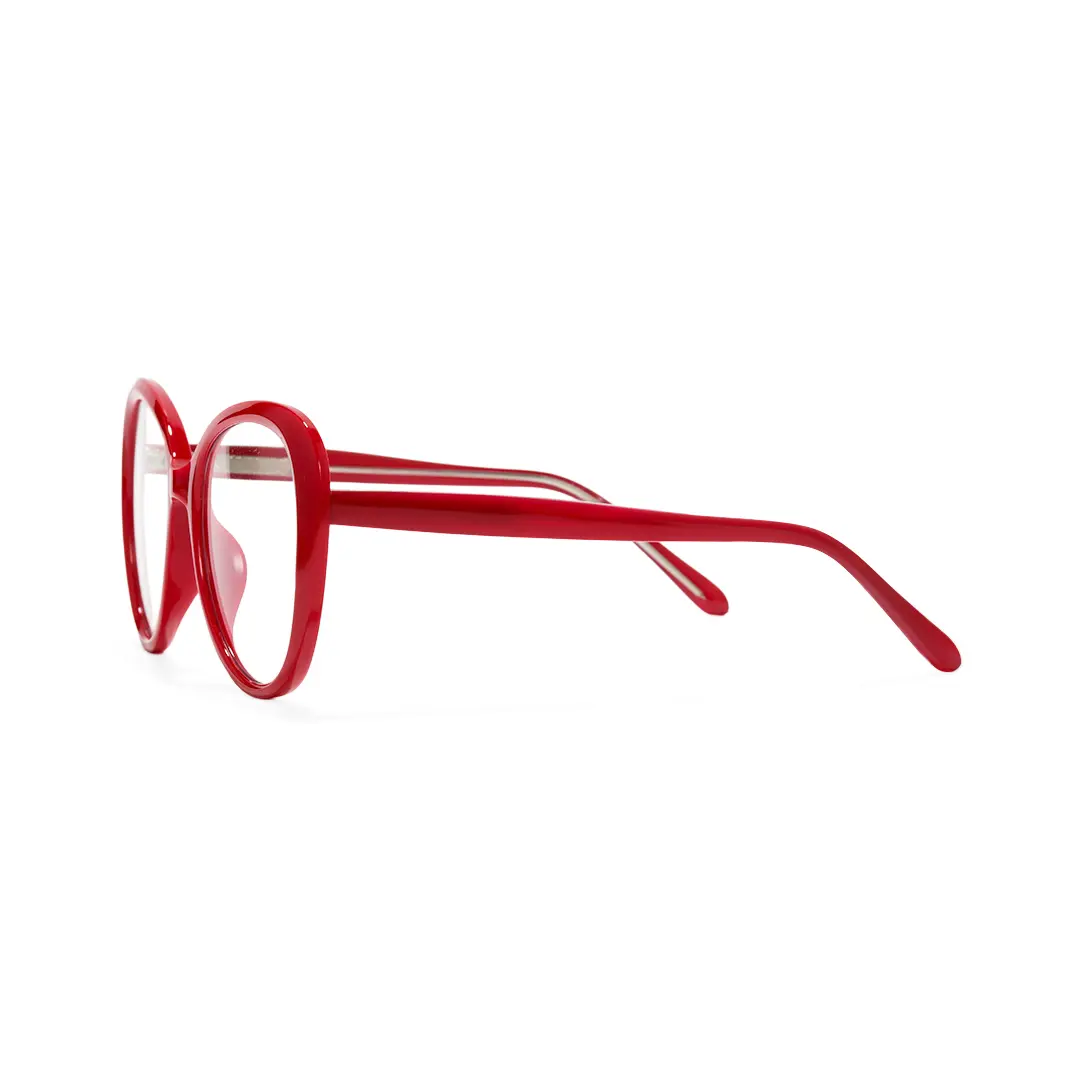 Side view of Maya round tr90 eyeglasses RR0122502 in red