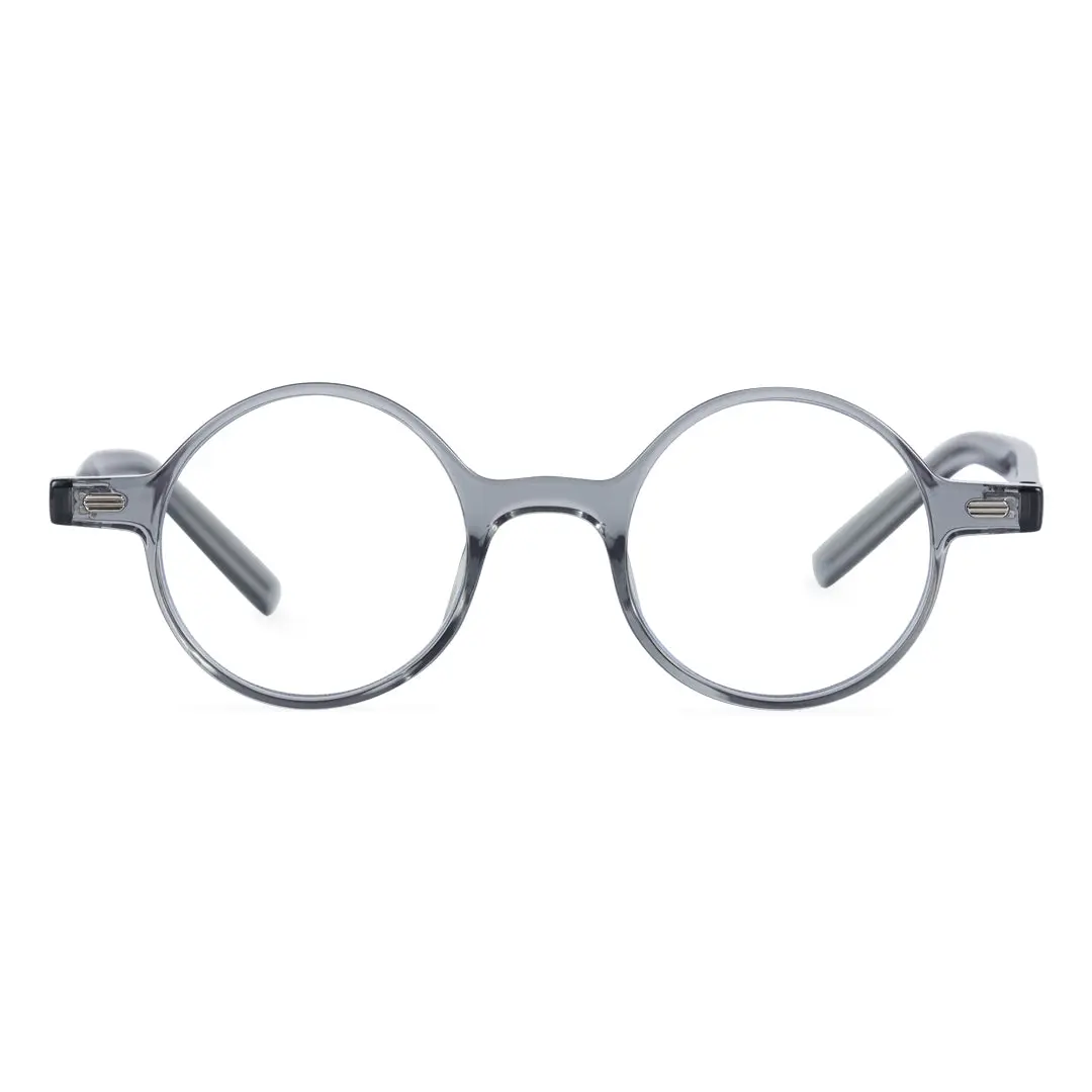 Front view of Linda vintage round tr90 eyeglasses RR0162209 in grey
