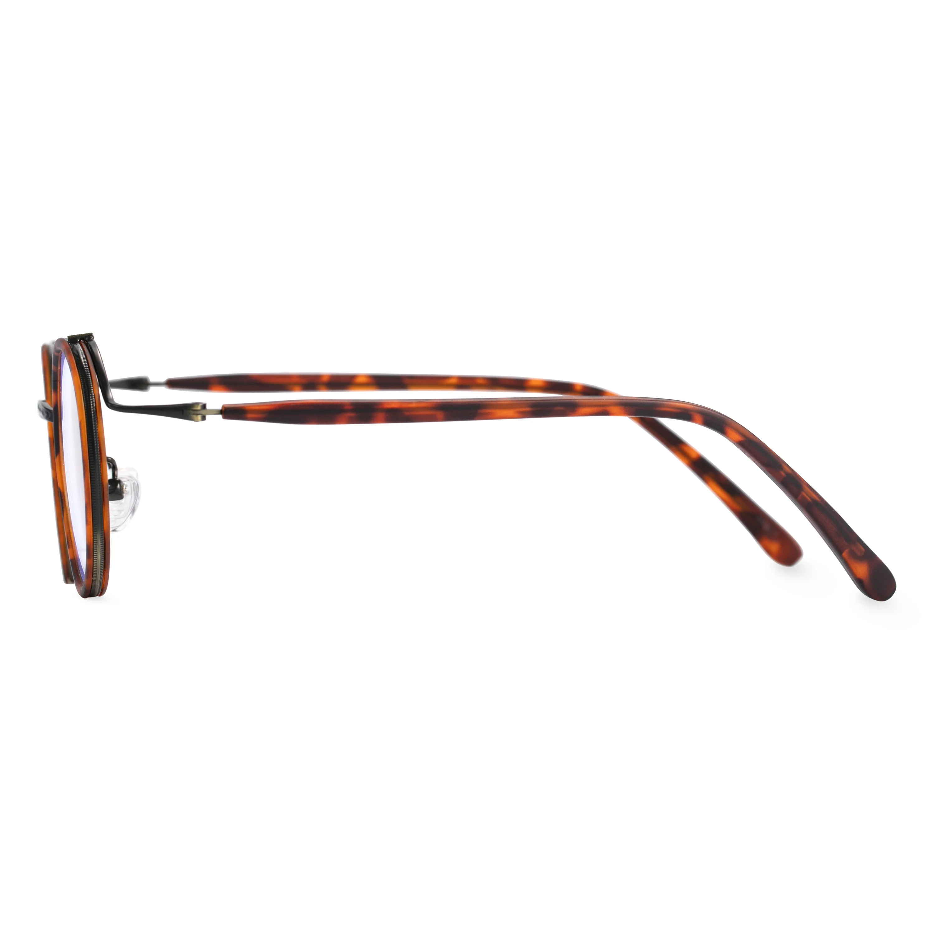 Side view of Kayla vintage round tr90 eyeglasses RR0192209 in tortoise