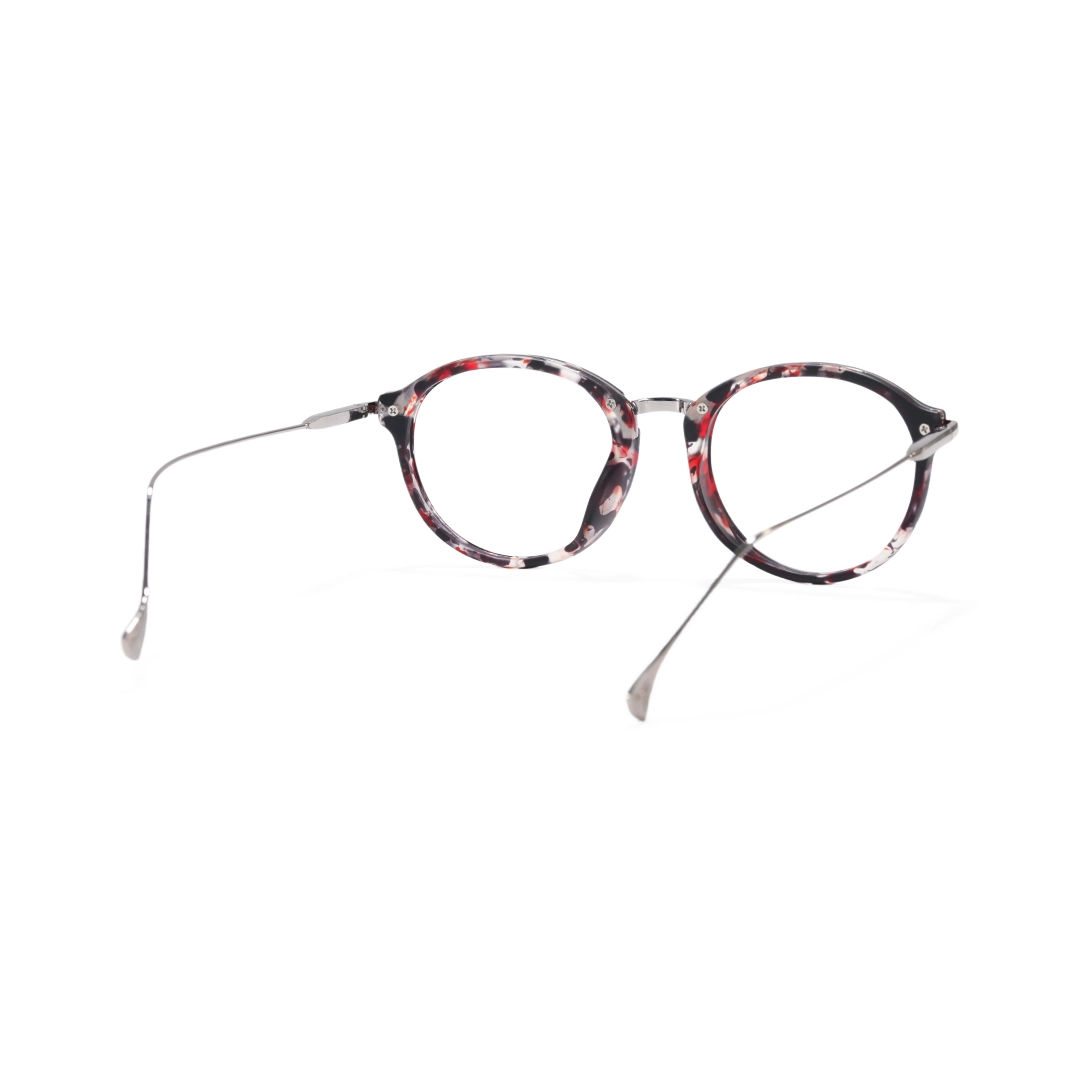 Back view of Lily round tr90 eyeglasses RR0202306 in red tortoise