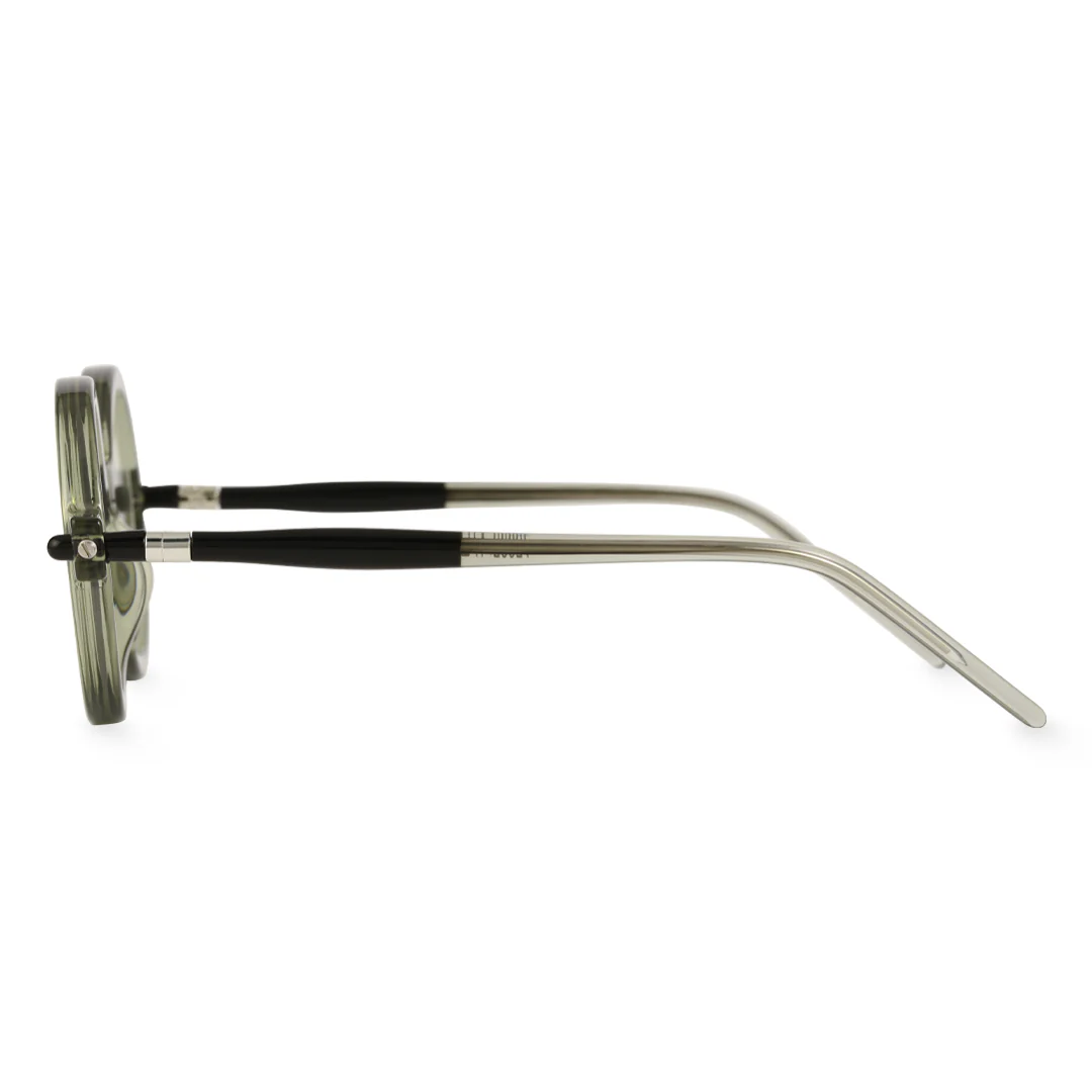 Side view of Bkiko round tr90 eyeglasses RR0212302 in army green