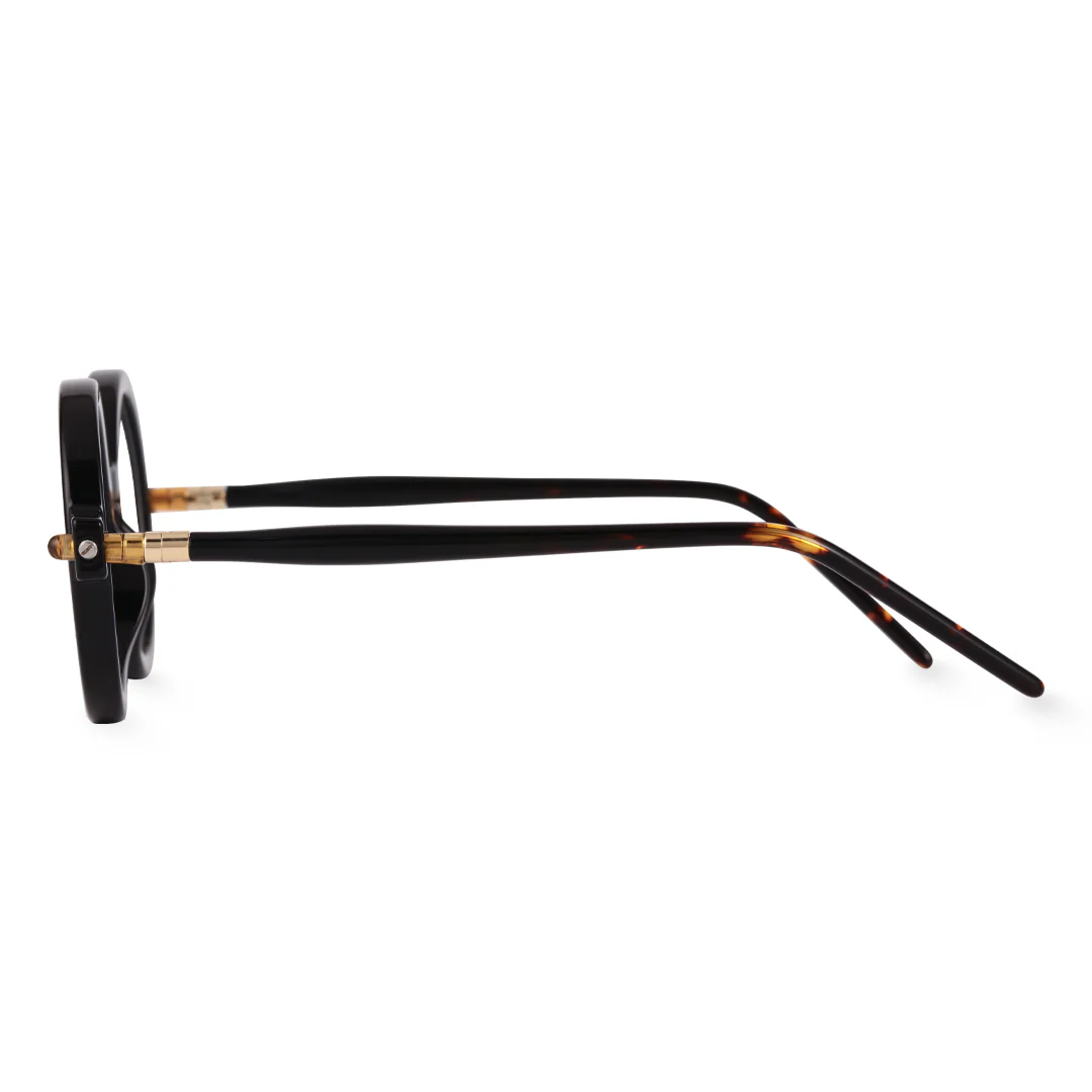 Side view of Bkiko round tr90 eyeglasses RR0212302 in black