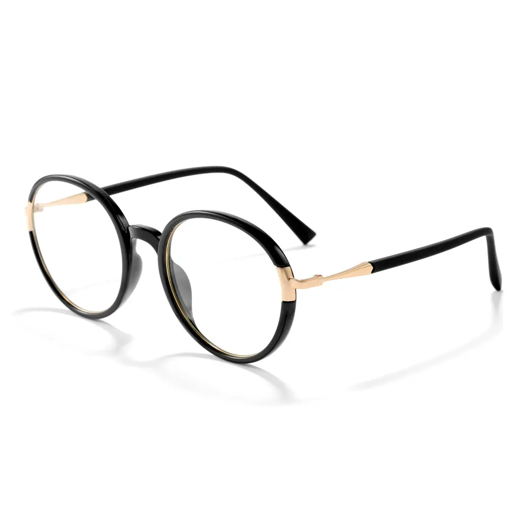 Angle view of Rational round tr90 eyeglasses RR0262411 in black